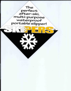 THE PERFECT AFTER-SKI, MULTI-PURPOSE WATERPROOF PORTABLE SLIPPER! SKI*PERS trademark