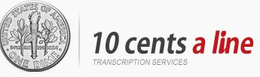 10 CENTS A LINE TRANSCRIPTION SERVICES trademark