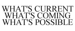 WHAT'S CURRENT WHAT'S COMING WHAT'S POSSIBLE trademark