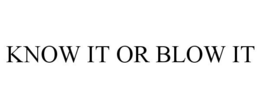 KNOW IT OR BLOW IT trademark
