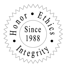 · HONOR · ETHICS · INTEGRITY SINCE 1988 trademark