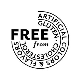 FREE FROM ARTIFICIAL COLORS & FLAVORS GLUTEN · CHOLESTEROL trademark
