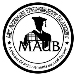 MAUB MY ALUMNI UNIVERSITY BLANKET A BLANKET OF ACHIEVEMENTS BEYOND DREAMS trademark