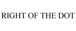 RIGHT OF THE DOT trademark