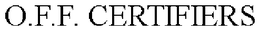 O.F.F. CERTIFIERS trademark