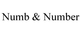 NUMB & NUMBER trademark