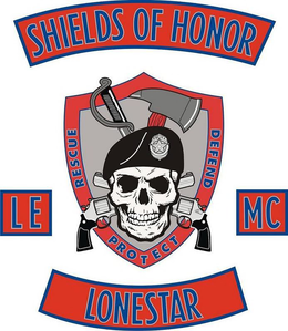 SHIELDS OF HONOR LE RESCUE PROTECT DEFEND MC LONESTAR trademark