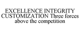 EXCELLENCE INTEGRITY CUSTOMIZATION THREE FORCES ABOVE THE COMPETITION trademark