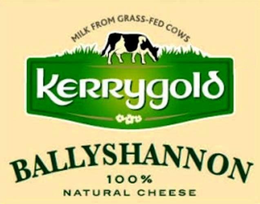 MILK FROM GRASS-FED COWS KERRYGOLD BALLYSHANNON 100% NATURAL CHEESE trademark