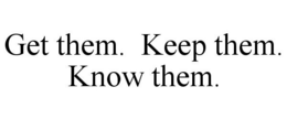 GET THEM. KEEP THEM. KNOW THEM. trademark