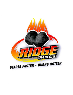 RIDGE CHARCOAL STARTS FASTER · BURNS HOTTER trademark