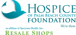 HOSPICE OF PALM BEACH COUNTY FOUNDATION WE'RE THERE. AN AFFILIATE OF SPECTRUM HEALTH, INC. RESALE SHOPS trademark