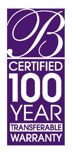 B CERTIFIED 100 YEAR TRANSFERABLE WARRANTY trademark