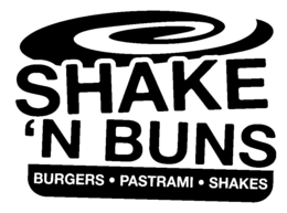SHAKE 'N BUNS BURGERS · PASTRAMI · SHAKES trademark