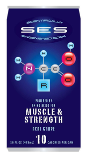 SCIENTIFICALLY SES ENGINEERED SODA NHHCHRCOOH POWERED BY AMINO ACIDS FOR MUSCLE & STRENGTH ACAI GRAPE trademark