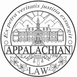 EX PETRA VERITATIS JUSTITIA EXSURGIT APPALACHIAN SCHOOL OF LAW EST. 1994 trademark