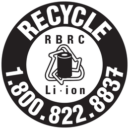 RECYCLE 1.800.822.8837 RBRC LI-ION trademark