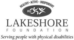 HEALTHY · ACTIVE · INDEPENDENT LAKESHORE F O U N D A T I O N SERVING PEOPLE WITH PHYSICAL DISABILITIES trademark