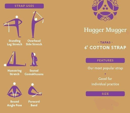 HUGGER MUGGER TAPAS COTTON STRAP FEATURES OUR MOST POPULAR STRAP GOOD FOR INDIVIDUAL PRACTICE SIZE trademark