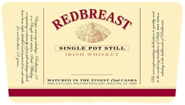 REDBREAST SINGLE POT STILL IRISH WHISKEY MATURED IN THE FINEST OAK CASKS IRISH DISTILLERS, MIDLETON DISTILLERY, MIDLETON, CO. CORK UNIQUE AMONG WHISKEYS, REDBREAST 12 IS A SINGLE POT STILL IRISH WHISKEY COMPRISING EXCLUSIVELY OF POT STILL WHISKEYS WHICH HAVE BEEN TRIPLE DISTILLED AND MATURED IN OAK CASKS FOR NOT LESS THAN 12 YEARS. AN UNCOMPROMISING DEDICATION TO QUALITY AND TO THE ENDURING TRADITION OF IRISH POT STILL WHISKEY IS THE HALLMARK OF REDBREAST. trademark