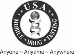 USA MOBILE DRUG TESTING ANYONE ~ ANYTIME ~ ANYWHERE trademark