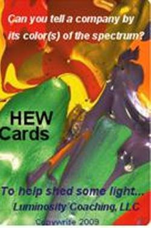 CAN YOU TELL A COMPANY BY ITS COLOR(S) OF THE SPECTRUM? HEW CARDS TO HELP SHED SOME LIGHT... LUMINOSITY COACHING, LLC trademark