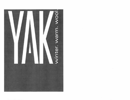 YAK WINTER. WARM. WOOL. trademark