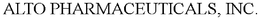 ALTO PHARMACEUTICALS, INC. trademark