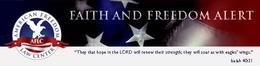 AMERICAN FREEDOM LAW CENTER AFLC FAITH AND FREEDOM ALERT "THEY THAT HOPE IN THE LORD WILL RENEW THEIR STRENGTH; THEY WILL SOAR AS WITH EAGLES' WINGS." ISAIAH 40:31 trademark