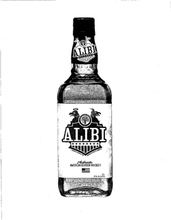 ALBI ALIBI OTHER THERE PROUDLY MADE IN THE UNITED STATES OF AMERICA AUTHENTIC AMERICAN BOURBON WHISKEY trademark