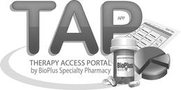 TAP APP THERAPY ACCESS PORTAL BY BIOPLUS SPECIALTY PHARMACY BIOPLUS SPECIALTY PHARMACY SPECIAL PHARMACY trademark