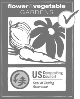 FLOWER & VEGETABLE GARDENS U.S. COMPOSTING COUNCIL SEAL OF TESTING CERTIFICATION trademark