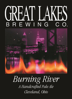 GREAT LAKES BREWING CO. BURNING RIVER A HANDCRAFTED PALE ALE CLEVELAND, OHIO trademark