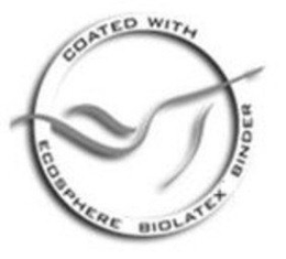 COATED WITH ECOSPHERE BIOLATEX BINDER trademark