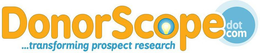 DONORSCOPE.DOT COM...TRANSFORMING PROSPECT RESEARCH trademark