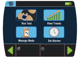 RUN TEST VIEW TRENDS MANAGE MEDS SET ALARMS RX trademark
