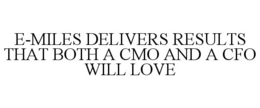 E-MILES DELIVERS RESULTS THAT BOTH A CMO AND A CFO WILL LOVE trademark