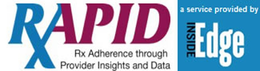 RXAPID RX ADHERENCE THROUGH PROVIDER INSIGHTS AND DATA A SERVICE PROVIDED BY INSIDE EDGE trademark