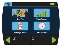 RUN TEST VIEW TRENDS MANAGE MEDS SET ALARMS RX trademark