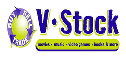V · STOCK BUY SELL TRADE MOVIES · MUSIC · VIDEO · GAMES· BOOKS & MORE trademark