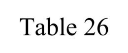 TABLE 26 trademark