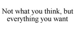 NOT WHAT YOU THINK, BUT EVERYTHING YOU WANT trademark