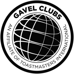 GAVEL CLUBS AN AFFILIATE OF TOASTMASTERS INTERNATIONAL trademark