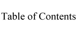TABLE OF CONTENTS trademark