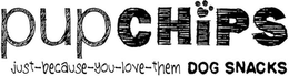 PUPCHIPS JUST-BECAUSE-YOU-LOVE-THEM DOG SNACKS trademark