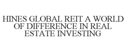HINES GLOBAL REIT A WORLD OF DIFFERENCE IN REAL ESTATE INVESTING trademark