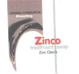ZINCO TREATMENT SOAP ZINC OXIDE ORIGINAL FORMULATION BLEACHING trademark