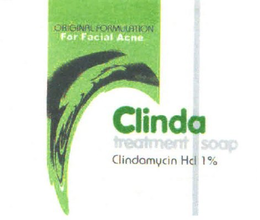 CLINDA TREATMENT SOAP CLINDAMYCIN HCL 1% ORIGINAL FORMULATION FOR FACIAL ACNE trademark