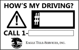 HOW'S MY DRIVING? CALL 1 - EAGLE TELE-SERVICES, INC. EAGLE TELE-SERVICES, INC. trademark