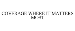 COVERAGE WHERE IT MATTERS MOST trademark